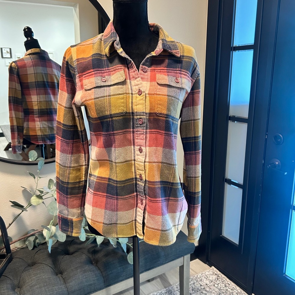 Patagonia Fjord Flannel Shirt Womens XS Plaid Organic Cotton Button Down 53916